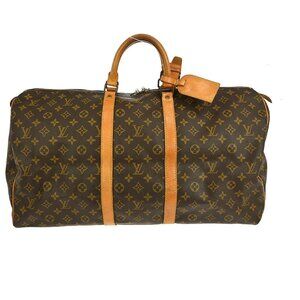 LOUIS VUITTON KEEPALL 55 TRAVEL HANDBAG MONOGRAM M41424 MI874 RQ01162 BN02